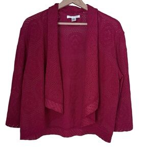 St. John Wool Blend Open Cardigan Sz L